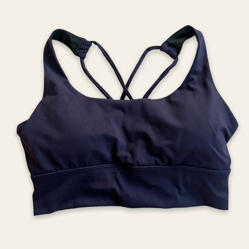 Halio Athletic Navy Blue Cross Strap Sports Bra Women's Small NEW